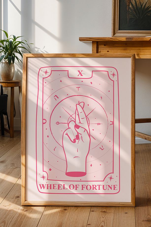 Minimal Tarot Duvar Posteri - Şans, Kader ve Ruhani Enerji Duvar Dekoru - Çerçevesiz Baskı - 2