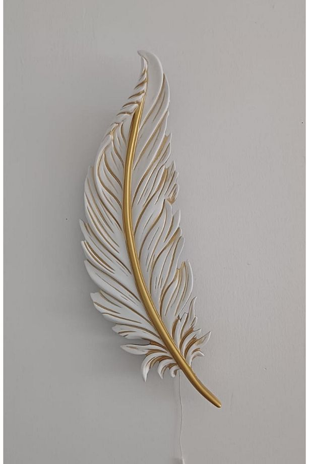 Yaprak Aplik Ledli Pilli Dekoratif Duvar Aydınlatma 60x16 cm - 1