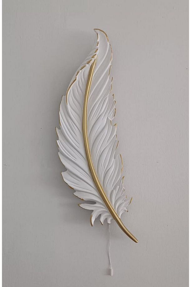 Yaprak Aplik Ledli Pilli Dekoratif Duvar Oda Aydınlatma 60x16 Cm - 1