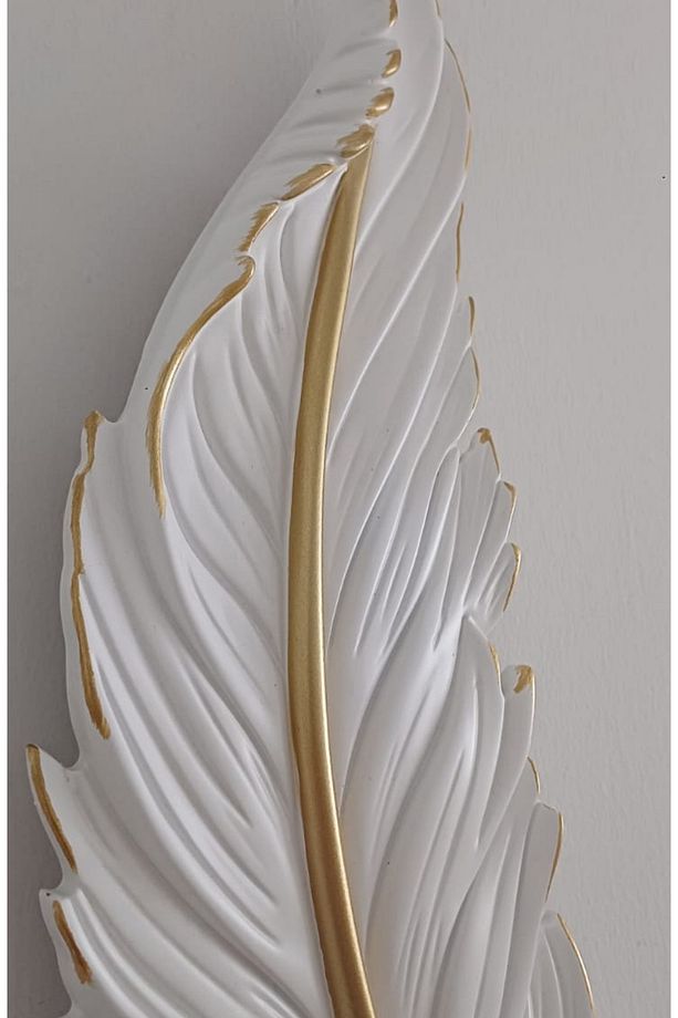 Yaprak Aplik Ledli Pilli Dekoratif Duvar Oda Aydınlatma 60x16 Cm - 5