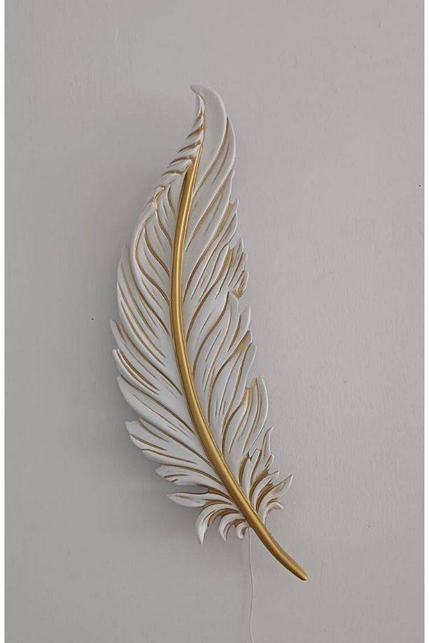 Yaprak Aplik Ledli Pilli Dekoratif Duvar Aydınlatma 60x16 cm - 7