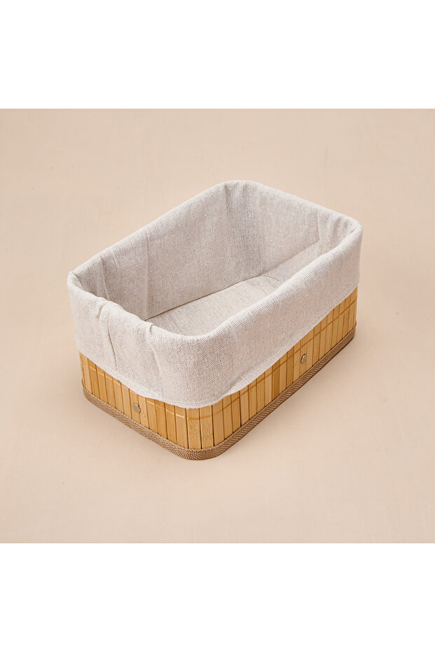 Bambu 3'lü Organizer Sepet - Bej - 5