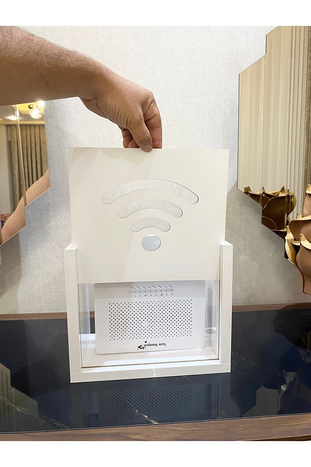 Modem Saklama Kutusu Wifi Saklama Kutusu Duvar Düzenleyici Beyaz Renk - 3