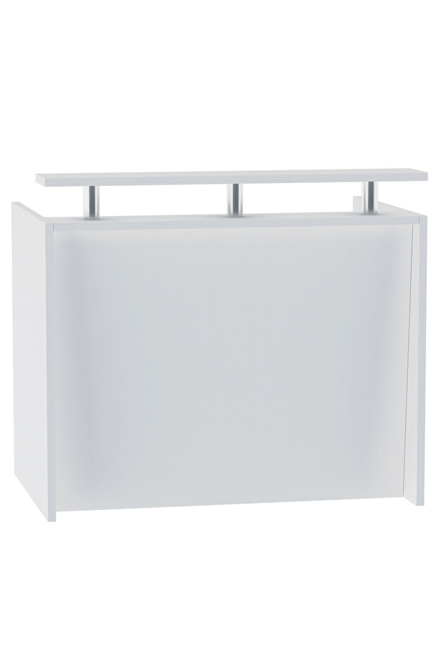 R06 White Office Reception Desk Without Drawers - 120cm
