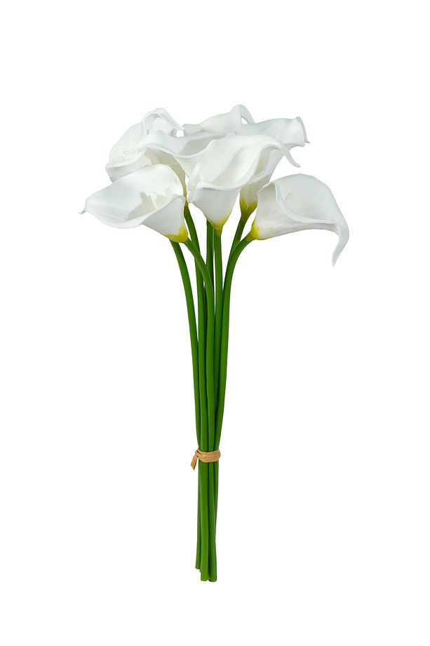 Yapay Çiçek Islak Gerçek Gala Çiçeği 8 Dal Net Beyaz 34 Cm - 6