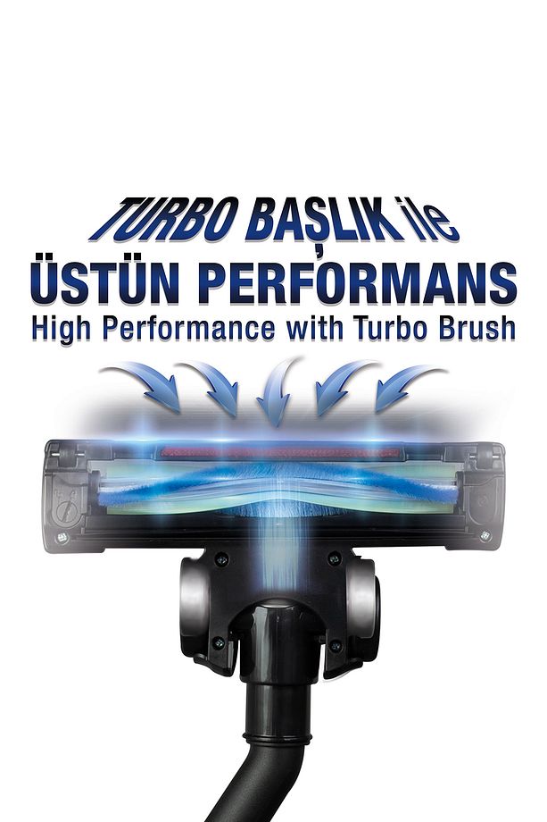 Pratic Aır Power P 1250 Siyah Torbasız Dönebilen Turbo Başlıklı Dikey Süpürge - 5