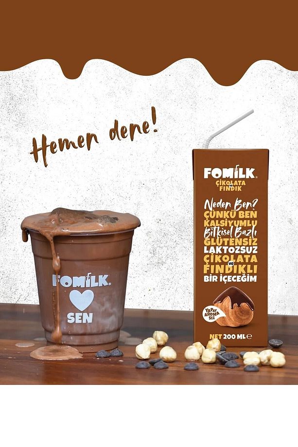 Çikolata & Fındık Sütü Glutensiz Bitkisel Bazlı Laktozsuz Vegan 200 ml X 10 Adet - 4