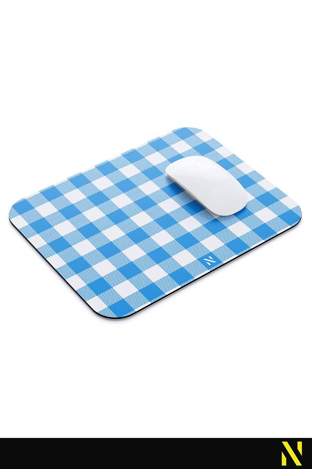 Mavi Ekose Pötikare Desenli Ergonomik Mouse Pad Kaymaz Taban Ev Ve Ofis Kullanımı Mousepad - 3