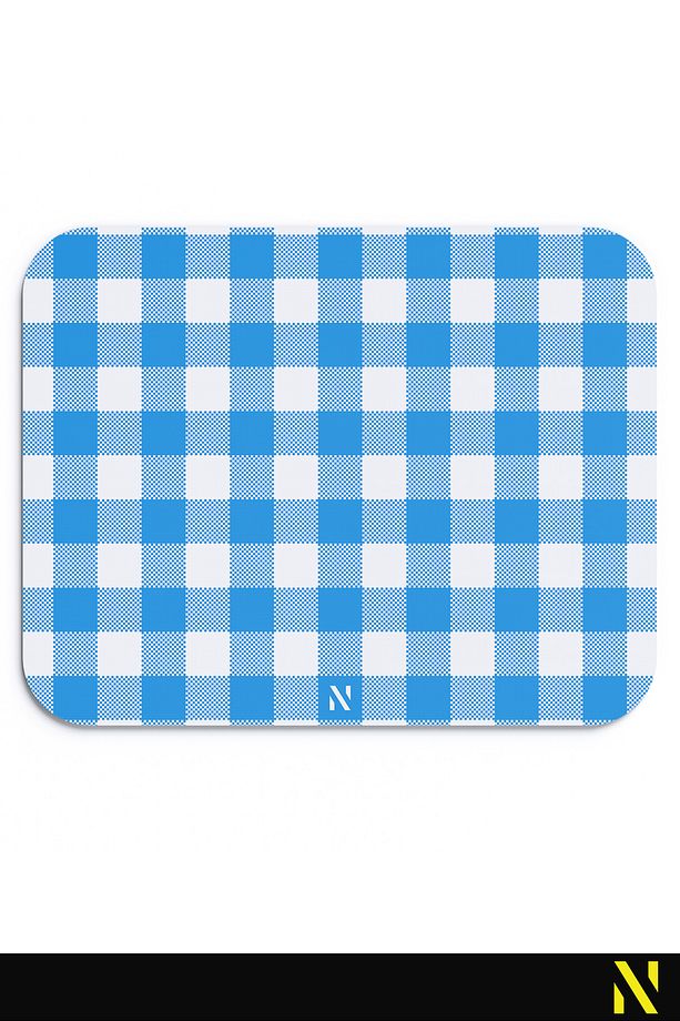 Mavi Ekose Pötikare Desenli Ergonomik Mouse Pad Kaymaz Taban Ev Ve Ofis Kullanımı Mousepad - 1