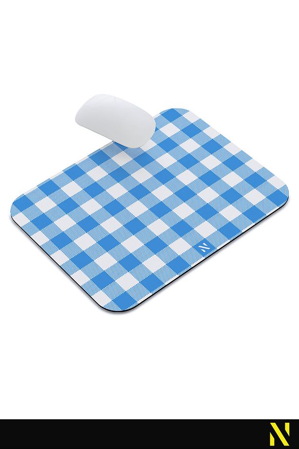 Mavi Ekose Pötikare Desenli Ergonomik Mouse Pad Kaymaz Taban Ev Ve Ofis Kullanımı Mousepad - 5
