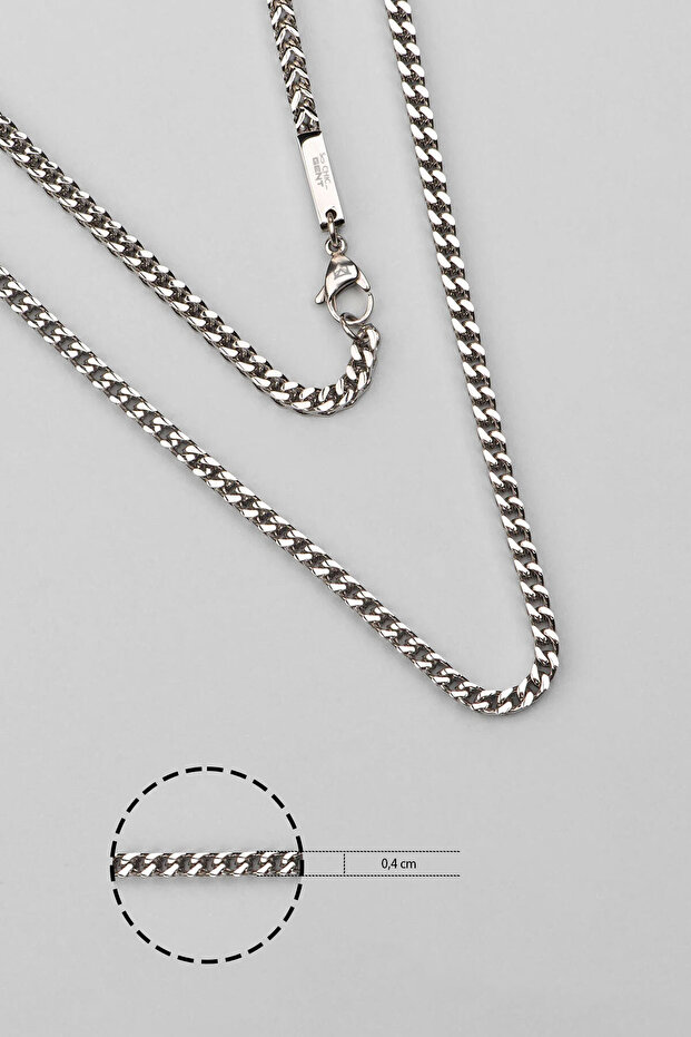 Örgü Model 75 Cm Çelik Erkek Kolye - 4