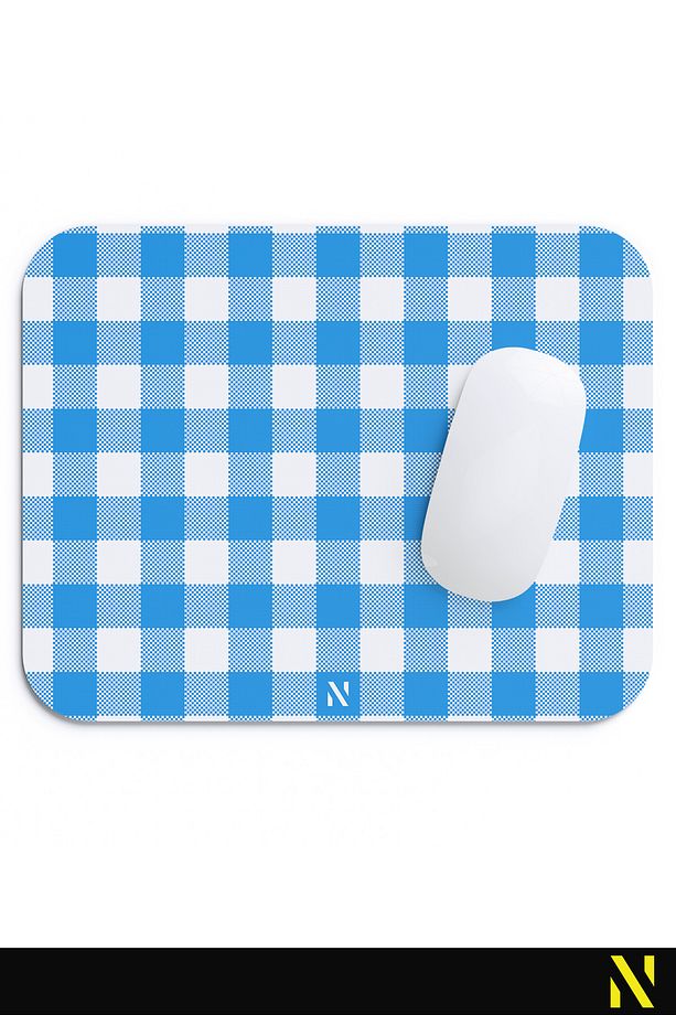 Mavi Ekose Pötikare Desenli Ergonomik Mouse Pad Kaymaz Taban Ev Ve Ofis Kullanımı Mousepad - 4