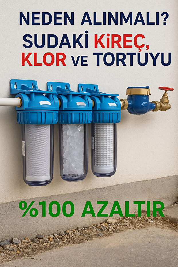 watalina Bina Girişi 10" Filtrasyon Sistemi | Ana Giriş Su Filtresi | Temiz Ve Sağlıklı Su (FİLTRE DAHİL)