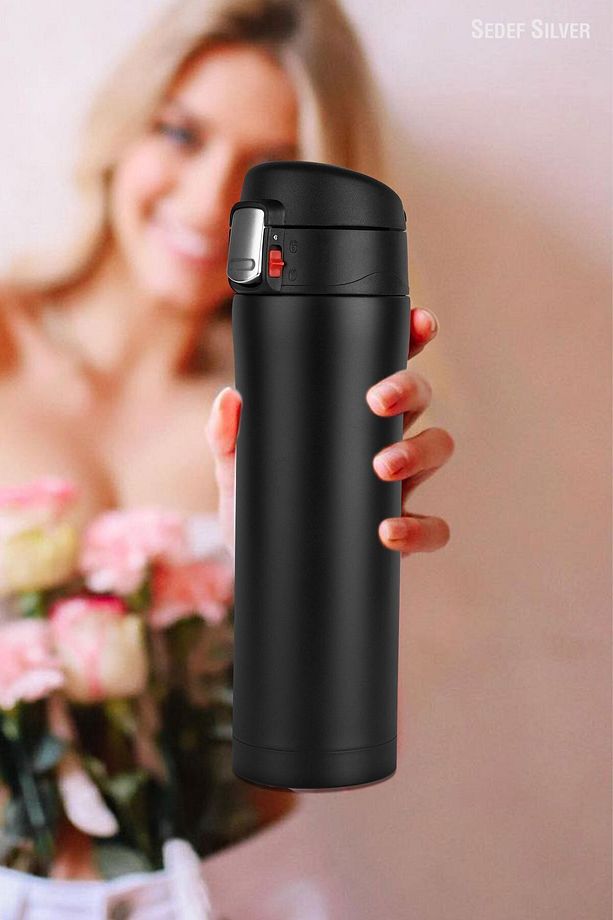 Çelik Termos Bardak 400 ml Kilitli Thermos Mug Kupa Araç Termos Coffee Cup SDF887 Tea Cups - 5