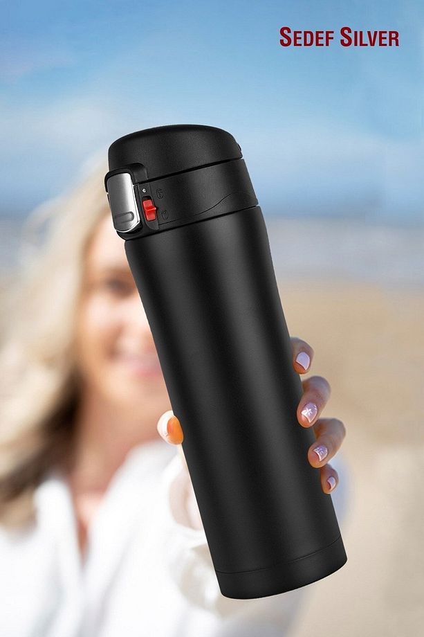 Çelik Termos Bardak 400 ml Kilitli Thermos Mug Kupa Araç Termos Coffee Cup SDF887 Tea Cups - 7