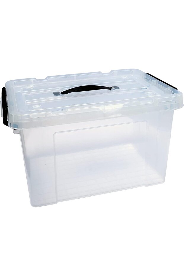 Clear Plastic Storage Box with Lid – Stackable & Moisture - 20L - 2