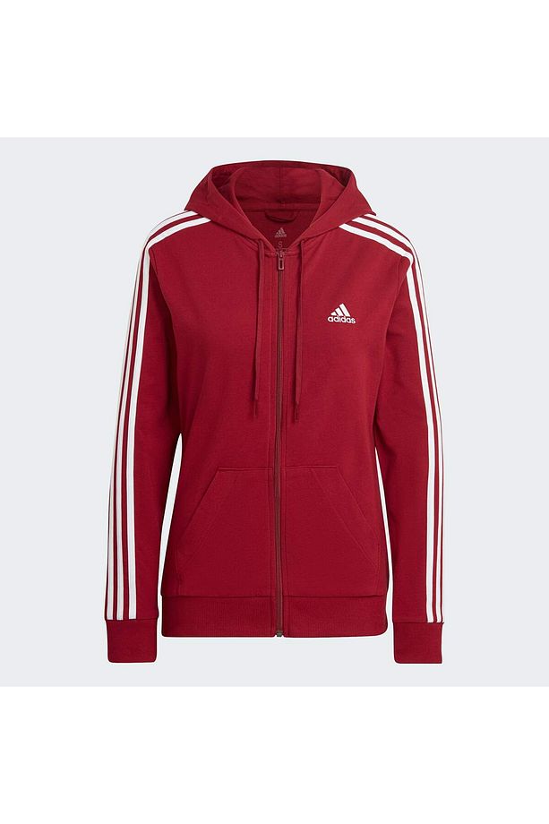 Essentials Single Jersey 3-stripes Full-zip Kapüşonlu Üst - 3