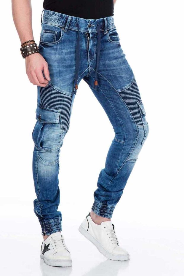 Cd446 Hip Hop Style Cargo Pocketed Skinny Leg Men's Trousers