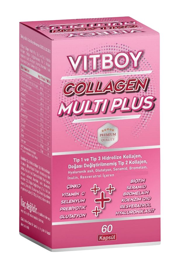 Hidrolize Kolajen Multi Plus Tip 1,2,3 Prebiyotik,bromelain,glutatyon,seramid,çinko,biotin 60 Kapsül - 1