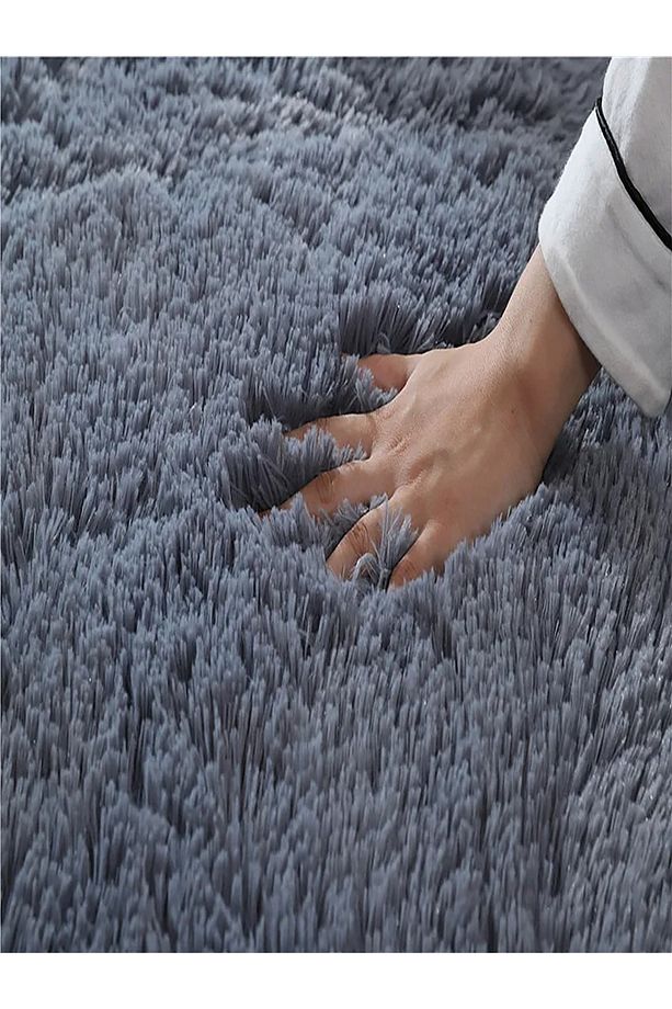 Kevline Puffy Peluş Makinede Yıkanabilir Kaymaz Taban Yolluk Salon Koridor Halısı - 4