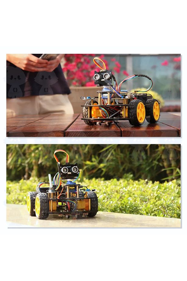 Arduino Temelli 4 Teker Robot Araba Kodlama Seti 4wd-wifi (KUTULU VE YAPAY ZEKA DESTEKLİ) - 2