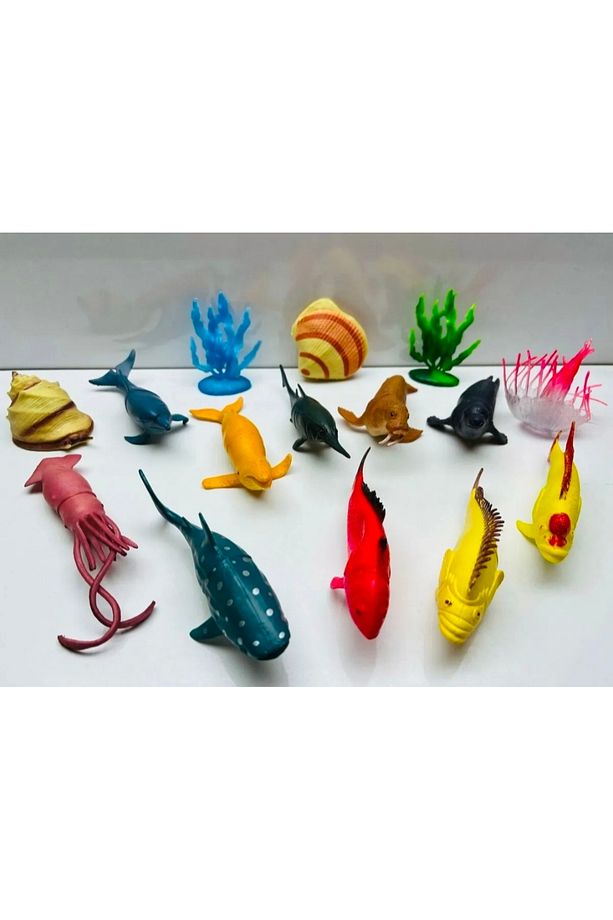 15 Adet Büyük Boy Deniz Okyanus Hayvanları Seti Eğitici Set - 1