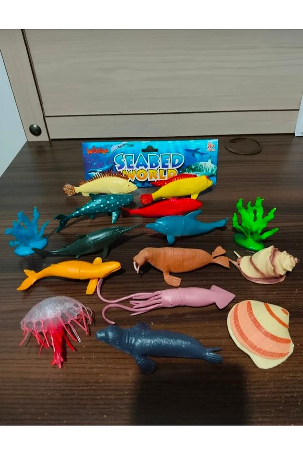 15 Adet Büyük Boy Deniz Okyanus Hayvanları Seti Eğitici Set - 4