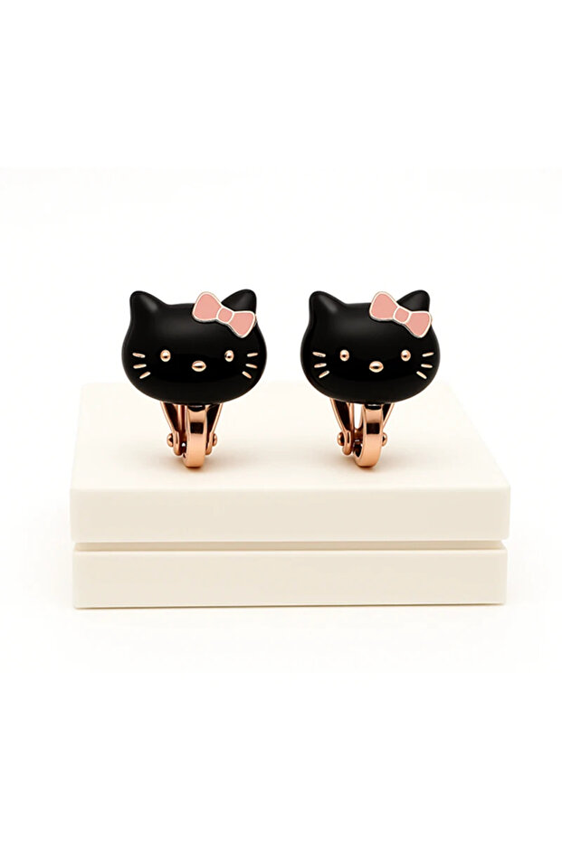 Non-Hole Earrings for Children Without Ear Holes Hello Kity Designed Clip-On Children's Earrings