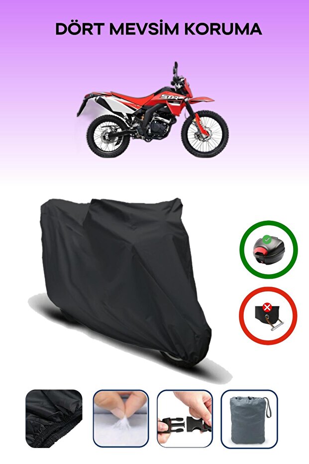 Black Kuba Str 250 Motorcycle Canvas Rear Bag Compatible
