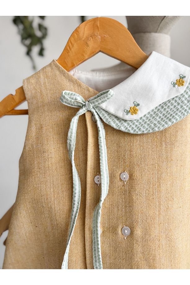 Daisy Sarı Nakışlı Elbise , butter yellow - 2