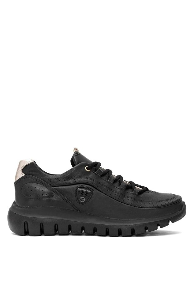 Women's Leather Casual Shoes D25Ya 3485-Lx - Black - 40