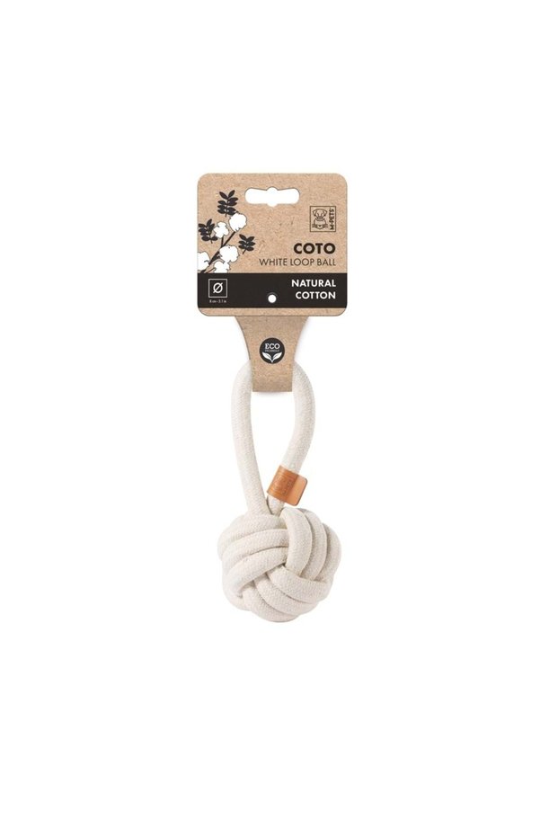 Coto White Loop Ball 8cm Pull Knitting Ball Toy