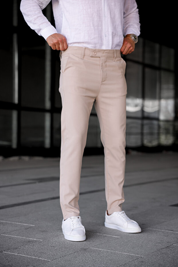 Men's Quality Stretchy Lycra Ankle Length Relaxed Fit Slim Fit Fabric Pants