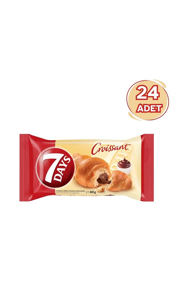 7 Days Kakaolu Kruvasan 60 gr - 24 Adet – Kakaolu Krema Dolgusu - 1