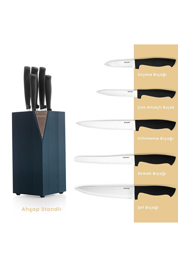 Solide Bıçak Seti 6 Parça-Yeşil - 2