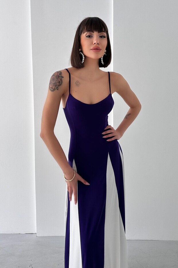 Partial Pattern Sandy Dress with String Straps - 2