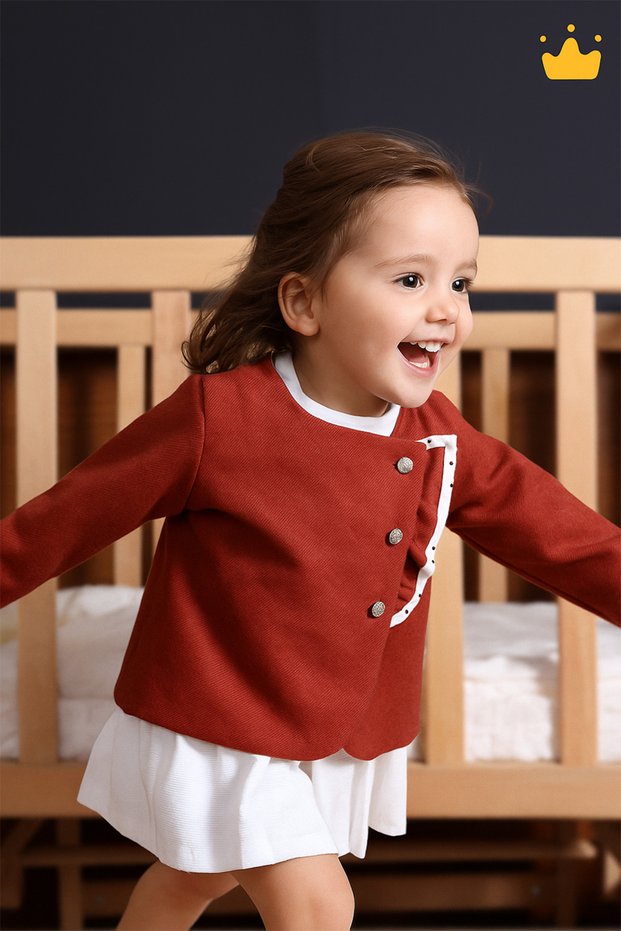 Stylish Holiday Girl's Jacket Dress 2-Piece Set 2323