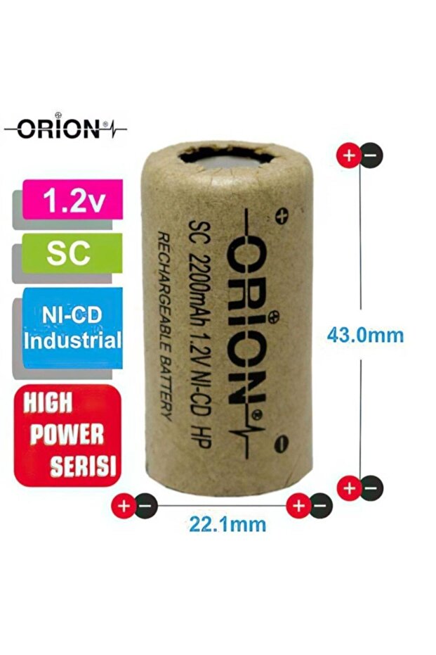 1.2v Ni-cd Sc 2200mah Şarj Edilebilir Pil - Hp - 3