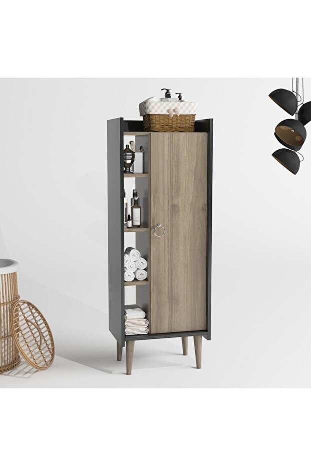 Ruby Çok Amaçlı Dolap Banyo & Mutfak Antrasit Ceviz - 1