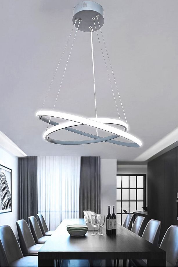 Axes Modern Tasarım Yatak Odası - Salon - Mutfak Led 2 Li Avize - 3