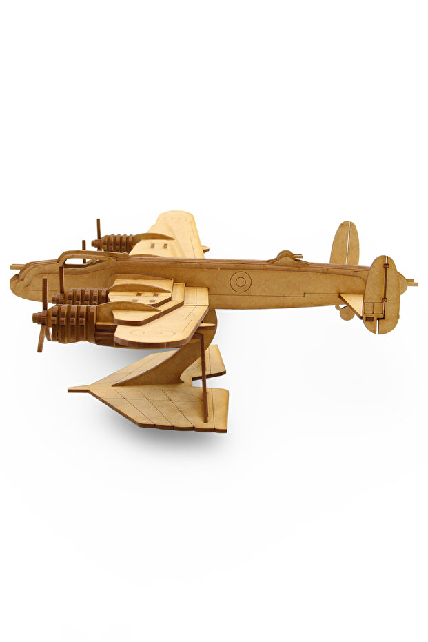 3D Avro Uçak Puzzle - 80 Parça Ahşap Uçak Maketi - DIY Hobi Puzzle - 6