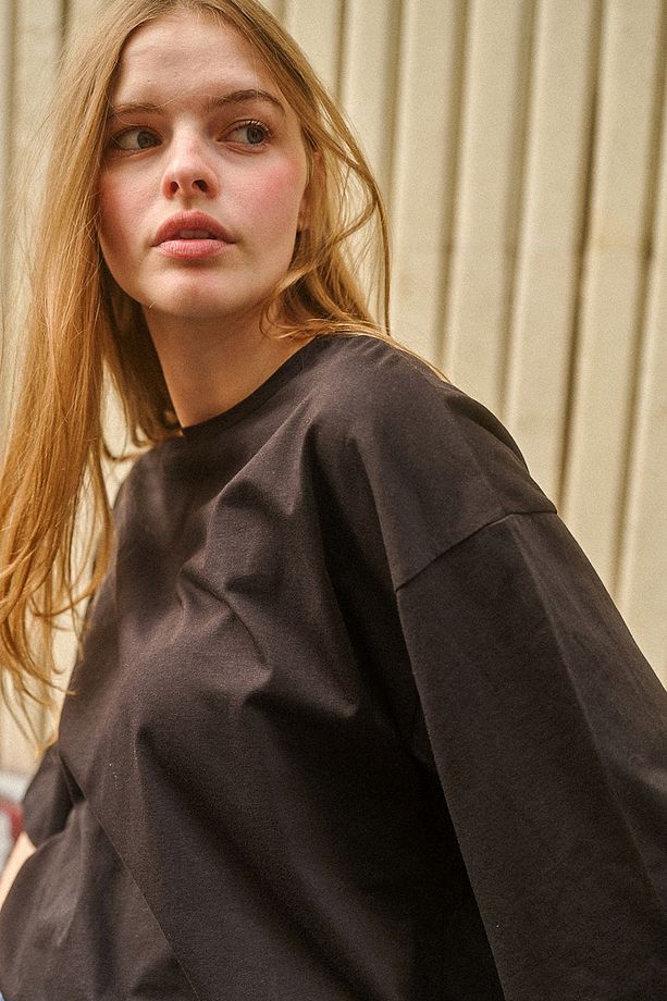 Truvakar Kol Basic Oversize Tişört Siyah - 2