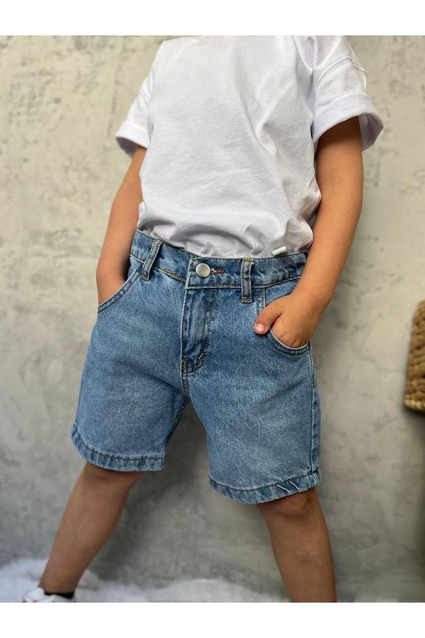 Soft Denim Basic Şort – Açık Mavi (3-10 Yaş Arası) - 5