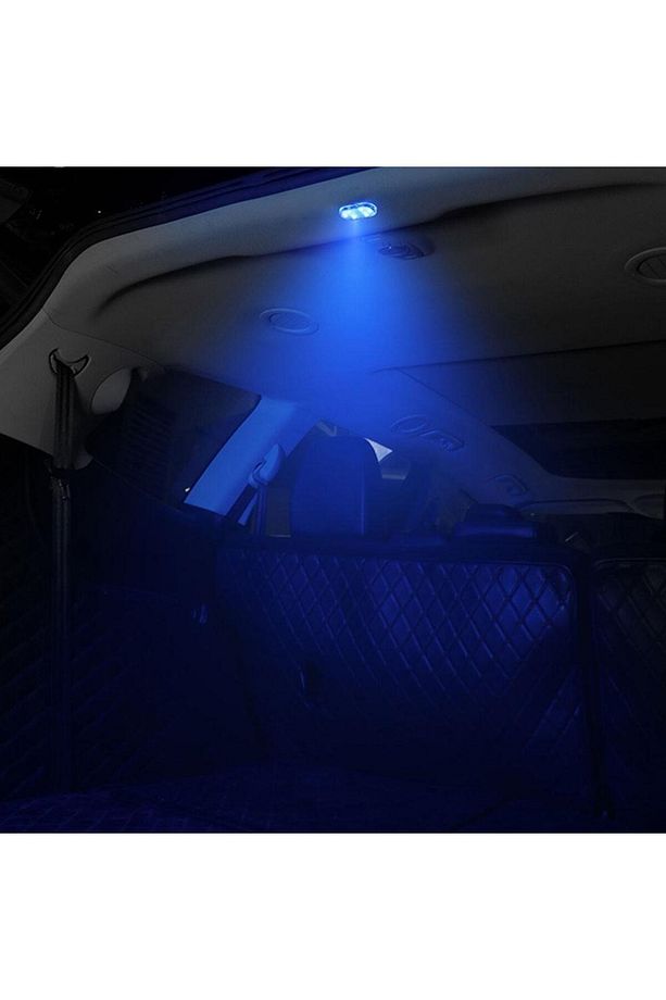 Araç Içi Dolap Içi Mıknatıslı Usb Şarjlı Dokunmatik Led Tavan Aydınlatması Mavi Renk - 3
