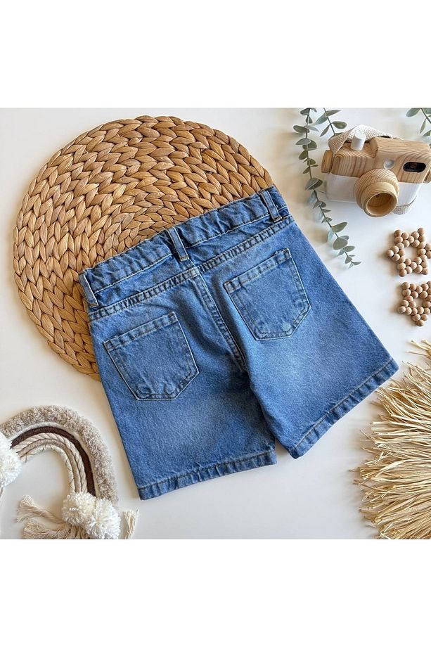 Soft Denim Basic Şort – Açık Mavi (3-10 Yaş Arası) - 4