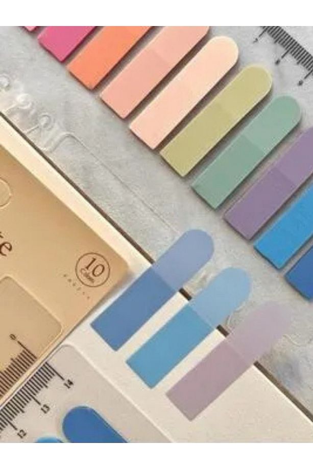 Pastel Tonlar 800 Yaprak Şeffaf Cetvelli Postit Not Kağıdı Seti 4 Adet set-2 - 3