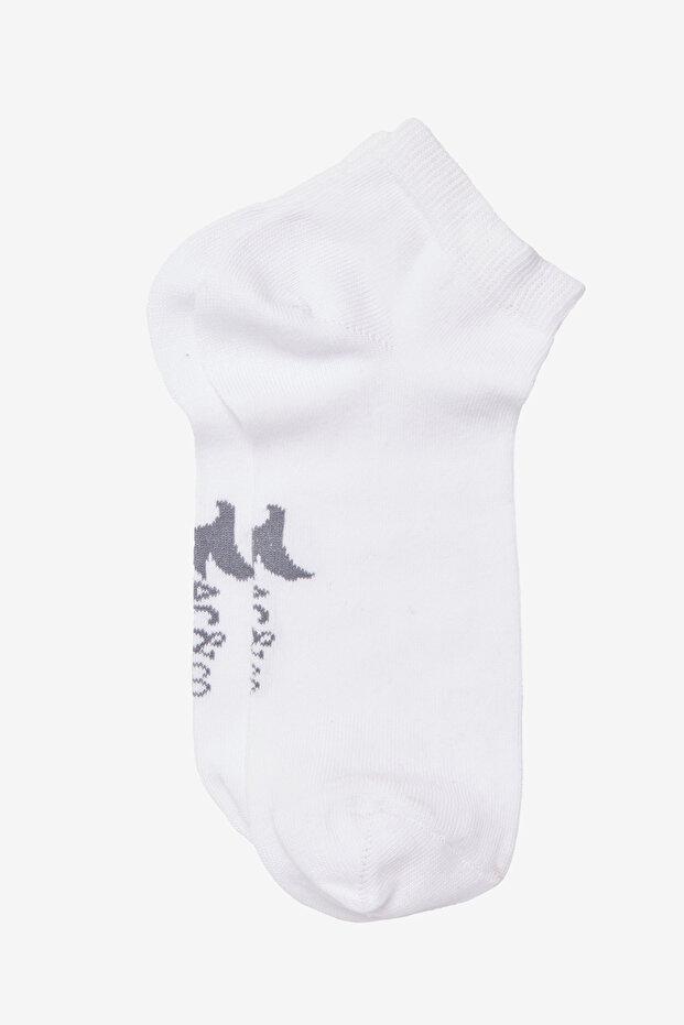 Erkek Beyaz Pamuklu 5'li Paket Patik Esnek Çorap - 2