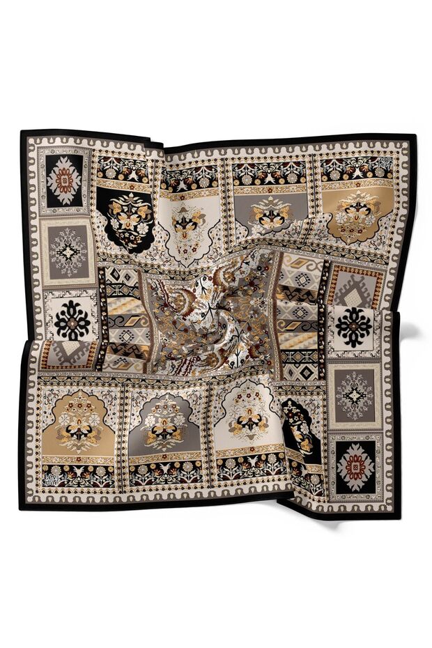 Ancient Pattern Sparkling Crystal Scarf - 2