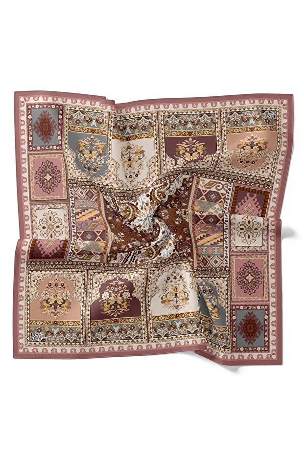 Ancient Pattern Sparkling Crystal Scarf - 1