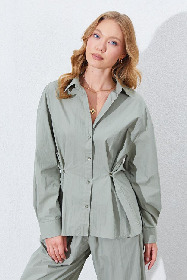 Women's Çağla Waist Button Detailed Shirt